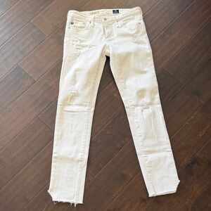 AG Adriano Goldschmied The Stilt Cigarette Leg Jeans – White Size 26R